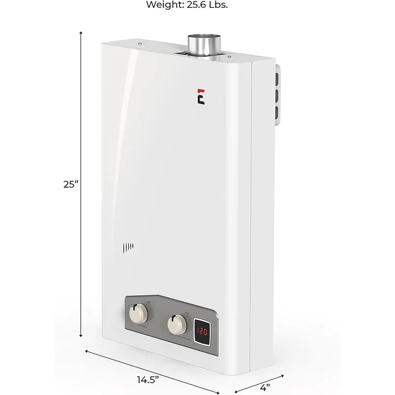 Eccotemp FVI12-LP Liquid Propane Gas Tankless Water Heaters, White