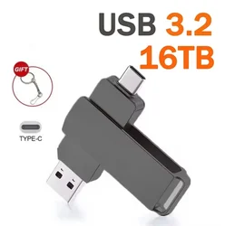 Ultra High - Speed 16TB USB 3.2 Dual - Interface Waterproof Flash Drive (Black - 16TB)