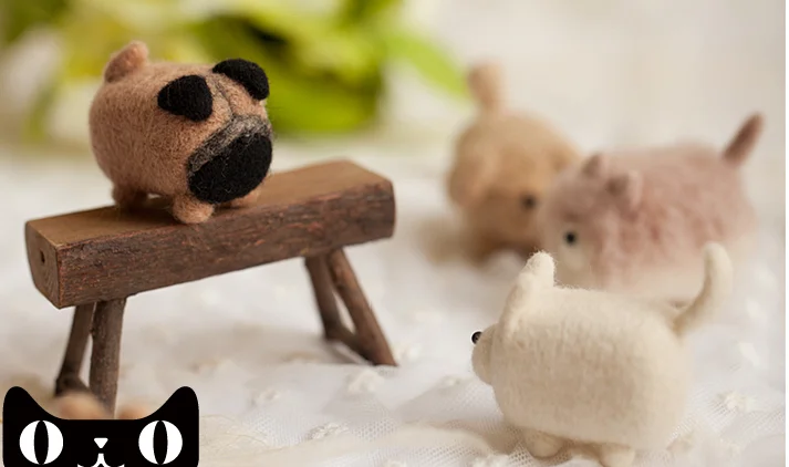 Needle Felting Kit No face dog cartoon animal set wool needlepoint kit wool felt needle felting decoration craft needlecraft DIY handmade