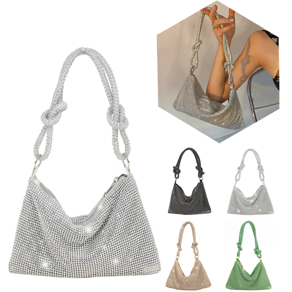 Rhinestones Evening Clutch Bag for Women Shiny Dinner Party Wedding Purses Handbag Designer Female Underarm Shoulder Bag Fashion