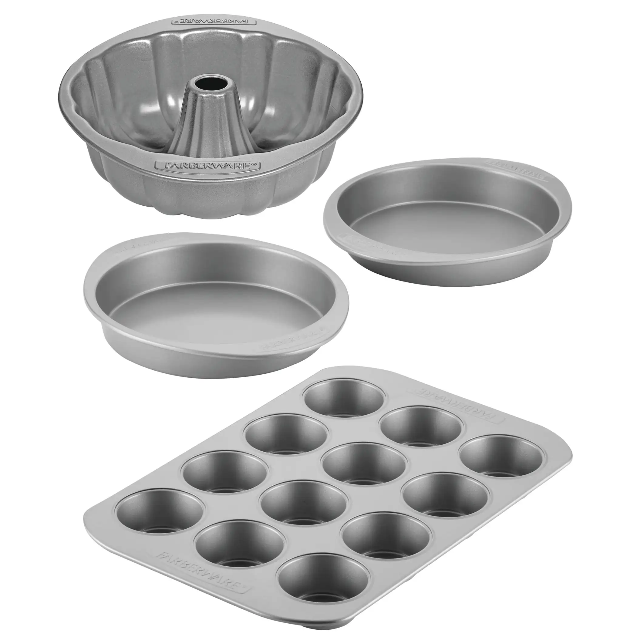 

Farberware жаропрочная Антипригарная посуда 4-Piece Set, серый