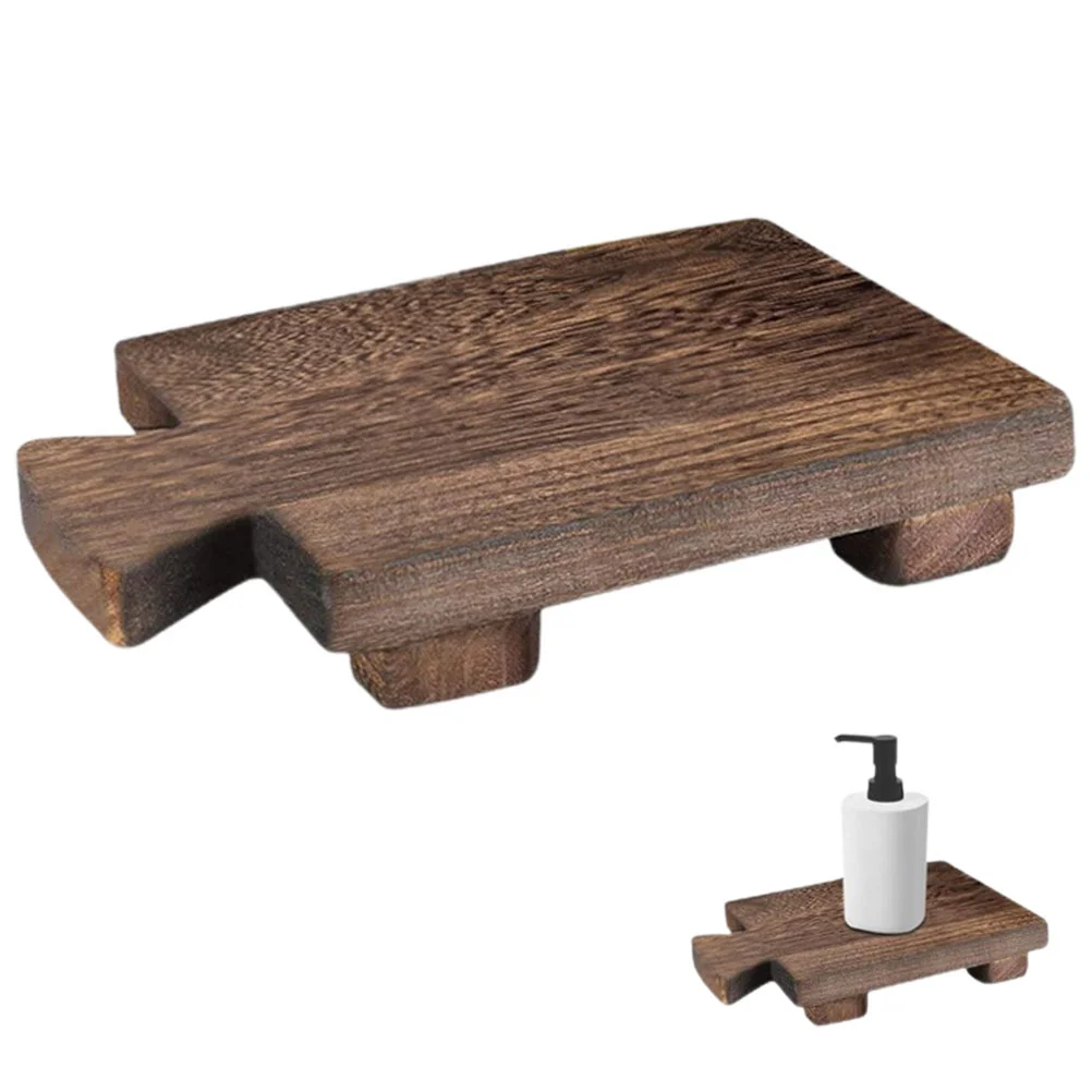 

Wood Pedestal Soap Stand Rectangular Soap Riser Bathroom Soap Dish Shampoo Holder Tray Plant Candle Vases Display
