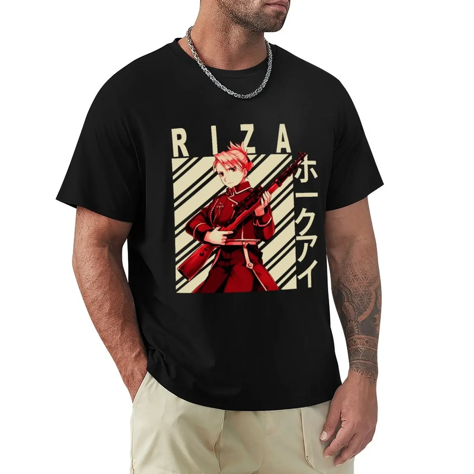 

Hawkeye Riza - Vintage Art T-Shirt Anime t-shirt t-shirts man Aesthetic clothing plain t shirts men