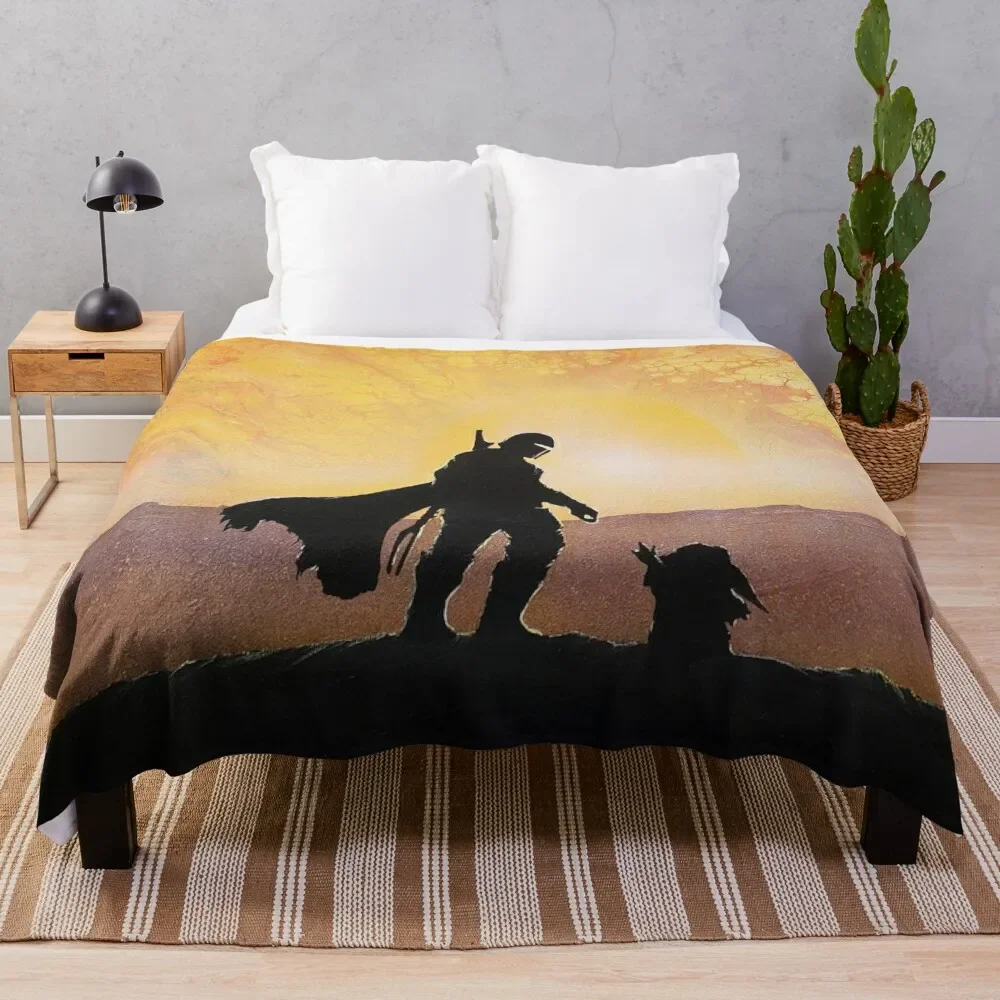 

mando hunter and child canvas Throw Blanket Extra Large Throw Thins Custom Shaggy blankets and throws Blankets