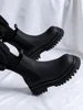 Winter Fce Lined Chelsea Boots Men's 2025 New Sle Briti Sle Thi Boted High Top Bla Leather  Boots