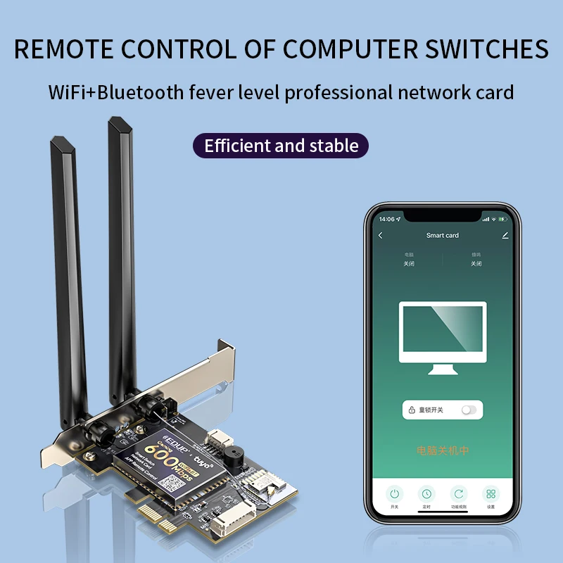 Edup-interruptor Inteligente com Controlo Remoto Adaptador Wifi 600 3000mbps Cartão de Rede Inteligente Bluetooth Reinicialização do Computador - Imagem 5