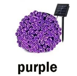 Multi - Color Outdoor Waterproof Solar LED Fairy Lights for Terrace, Weddings, Christmas, and Garden Décor (PURPLE)