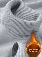 Thiened High Collar Men's Knitted Sweater Autumn Winter Loose Inner Wear Fce Inteated Fce Warm Underwear Knitwear B...