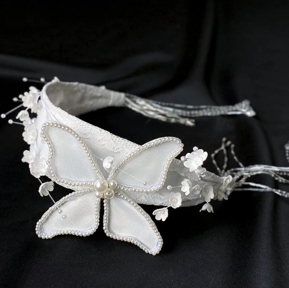 Donne Nuziali Corona Barocca Perla Corona E Diadema Farfalla Fascia Per Capelli Accessori Per Capelli Da Sposa Corona Principessa Diademi Sposa