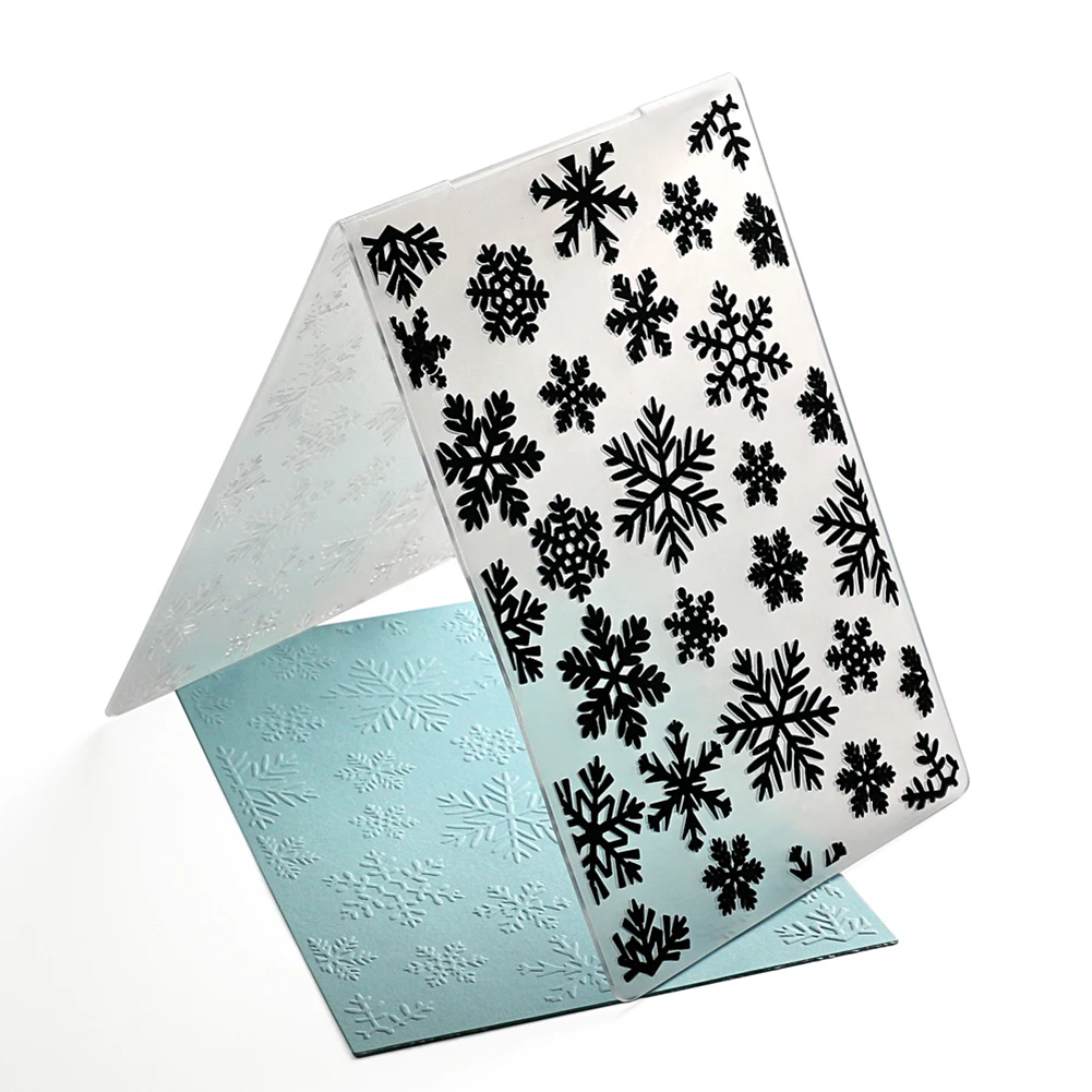 Plastic Embossing Folders 14.4x10.5x0.2cm DIY Plastic Die Art Crafts Album Decoration Snowflake Pattern for Christmas Decoration