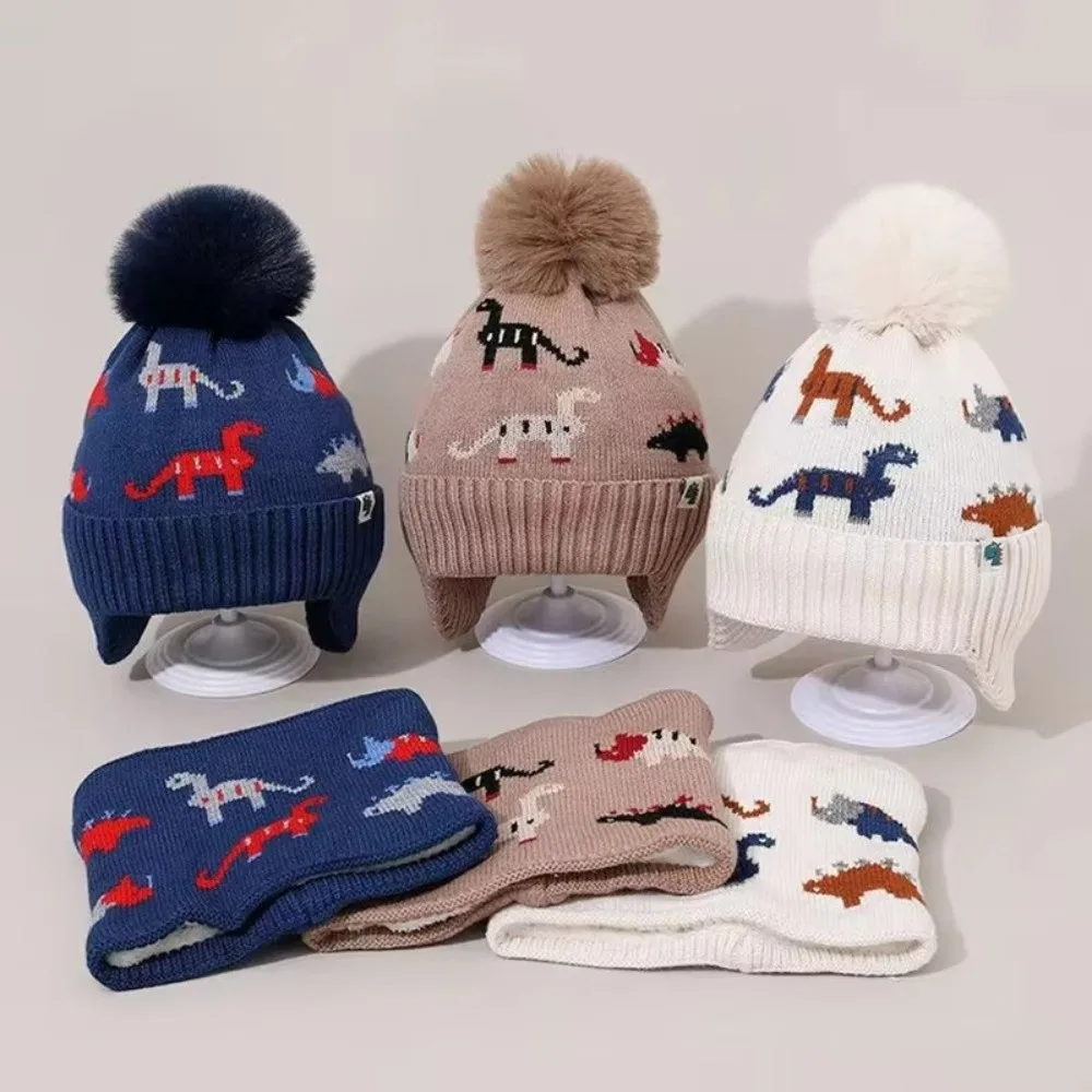 Acrylic Polyester Baby Beanie Cap Set for Kids Winter