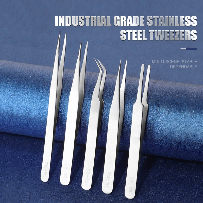 2 Machine Sewing Tweezers all Steel, Bent Perfect for Industrial