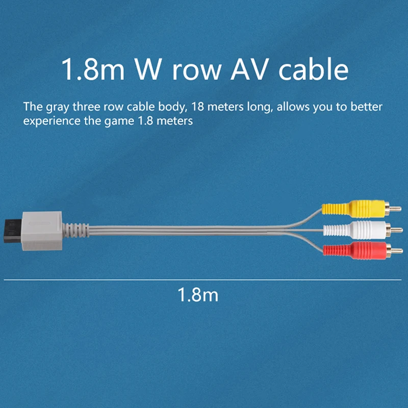1.8m 3 Câbles Rca Pour Nintendo Wii Console De Contrôleur Audio Vidéo