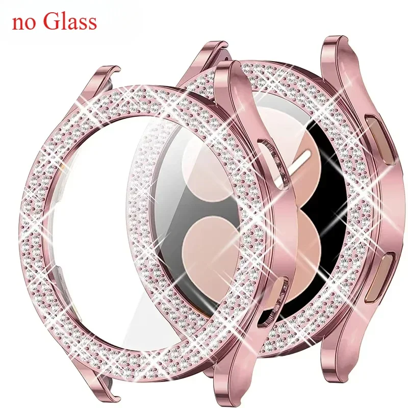 Diamond-Encrusted Protective Watch Case - Shiny Plastic Hard Bumper Cover