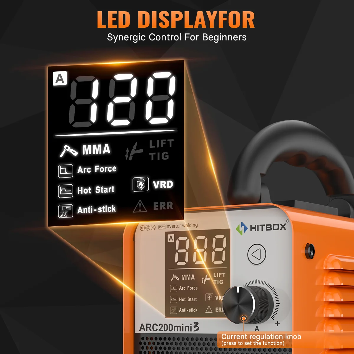 HITBOX 2 in 1 Welding Machine MMA/Lift TIG Ultra-mini IGBT Inverter LED Display 10-200A Portable Home Welder ARC200 Mini3