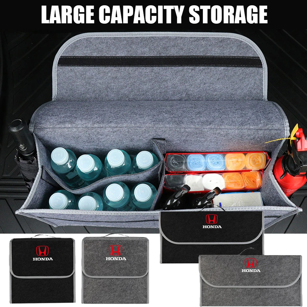 กระเป๋าเก็บของท้ายรถขนาดใหญ่ พับเก็บได้ กล่องจัดระเบียบอุปกรณ์เสริม สำหรับรถยนต์ฮอนด้า ซีวิค รุ่นที่ 10 และ 11 เอชอาร์วี แจ๊ส ซิตี้ ฟิต แอคคอร์ด 7 1