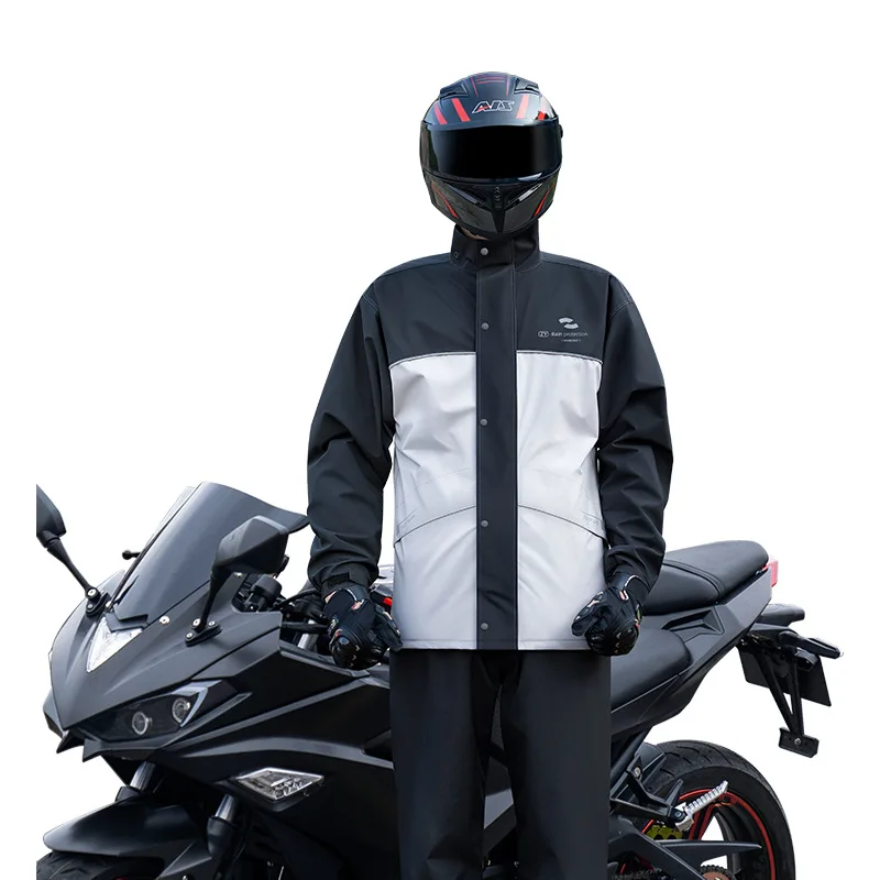 Raincoat Cyclist Motorcycle Split Type Rain Waterproof Duty Raincoat Thickened Suit Rain Pants Reflective Men's Riding Equipment