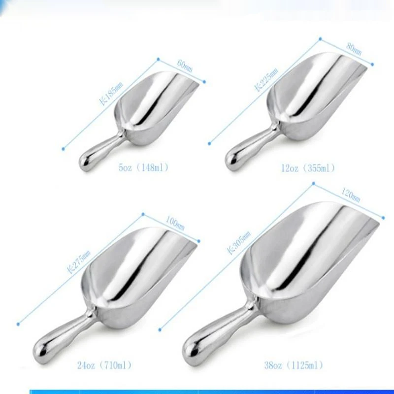 Aluminum Alloy Ice Shovel Scoop Plastic Charcoal and Ash scoop Wood Chip Scoop Barbecue Grid Plastic Suit Pellets Saw Dust