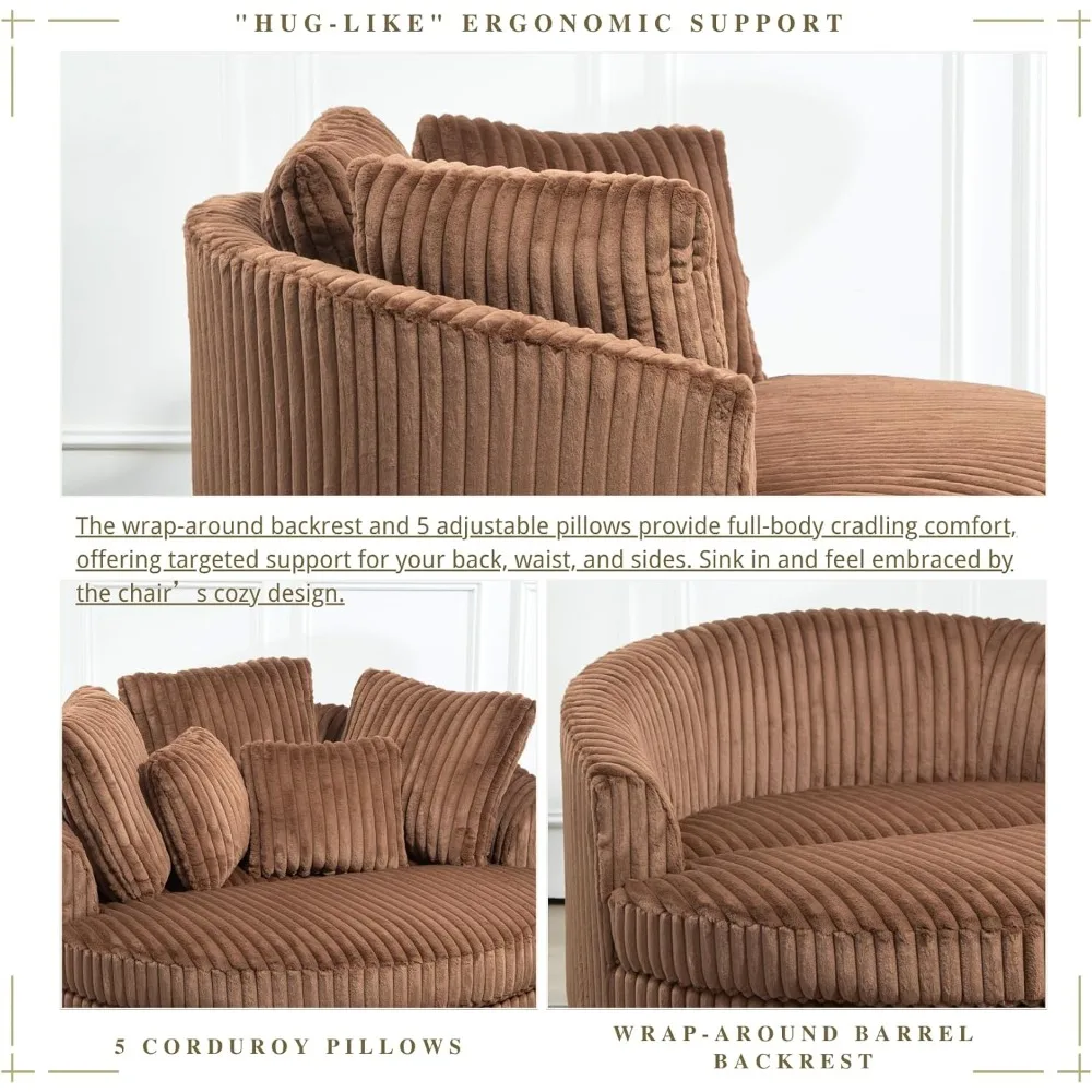 Corduroy Barrel Chair Set 4