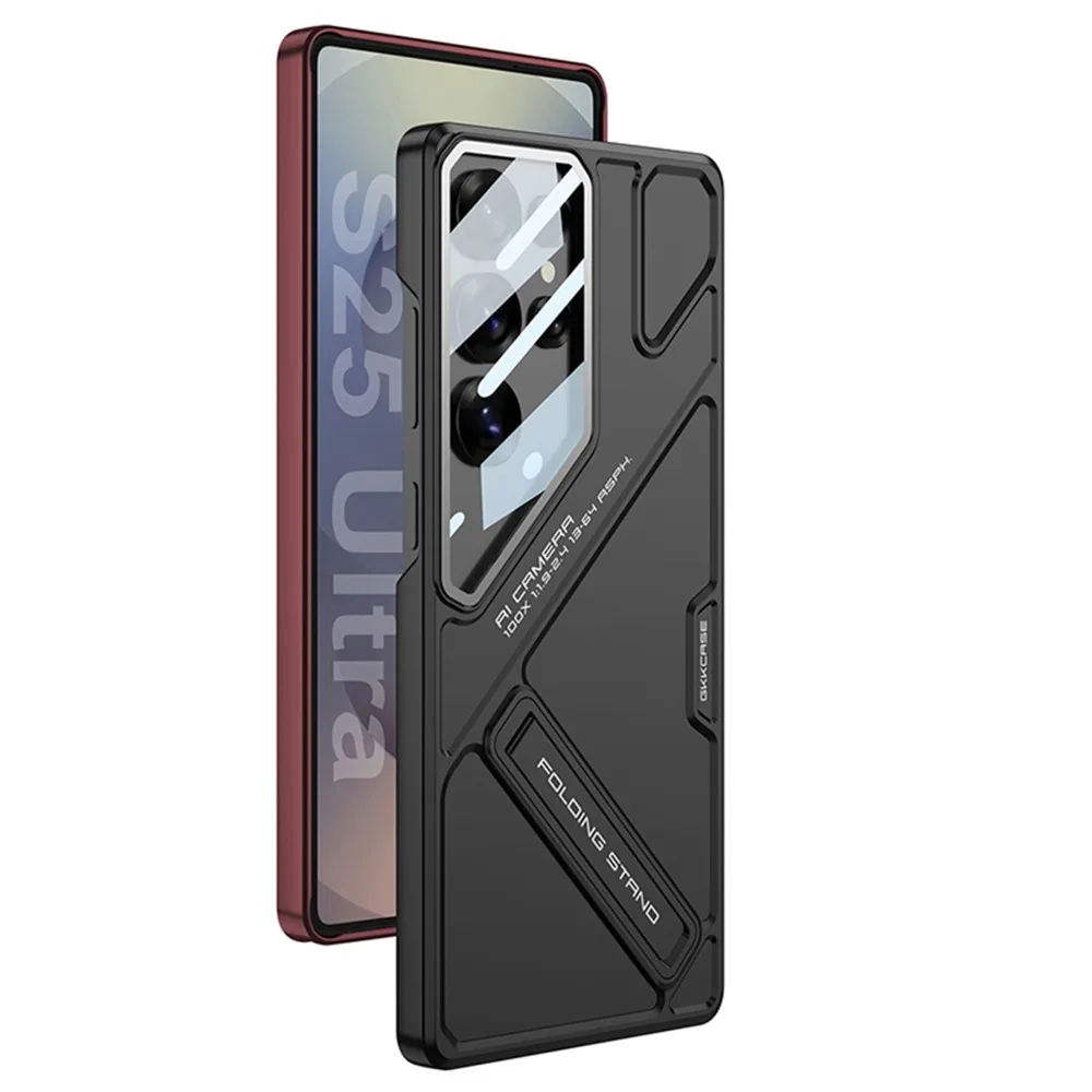 Durable Hard Shell Phone Case with Lens Protection & Built-In Holder
