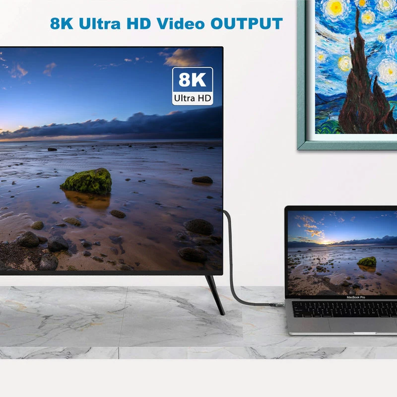 C 타입 고속 충전 케이블, 썬더볼트 4 USB C to C 데이터 전송 케이블, 1M, 1.5M, 2M, 40Gbps, PD 240W