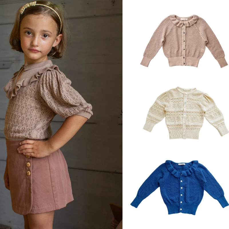 Soor Ploom Brand Kids Sweaters New Autumn Girls Cute Knitting Cardigan  Infant Baby Toddler Fashion Cotton Outwear Tops Clothes