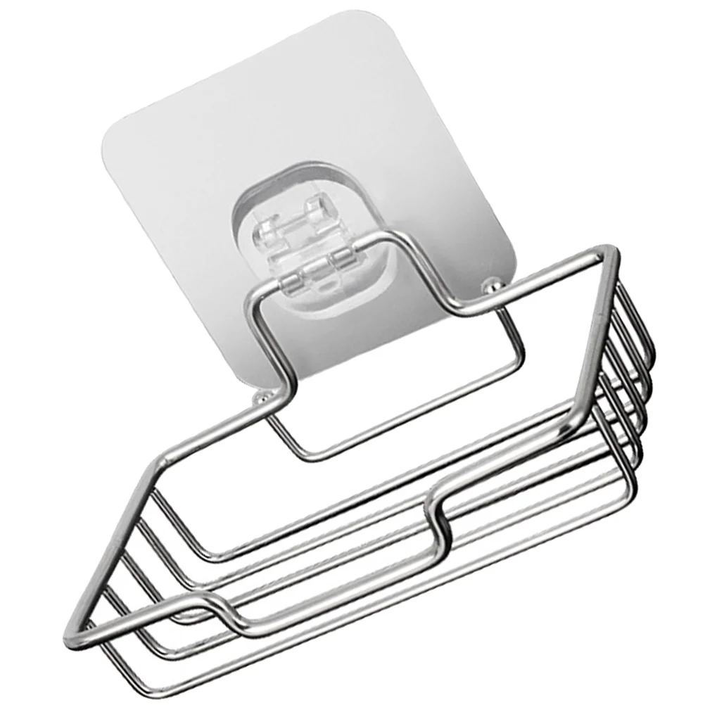 

Stainless Steel Soap Holder Wall Mounted Dish Container with Drain Rack Bathroom Convenient Sponge Boxes Tub Tray for Bathtub