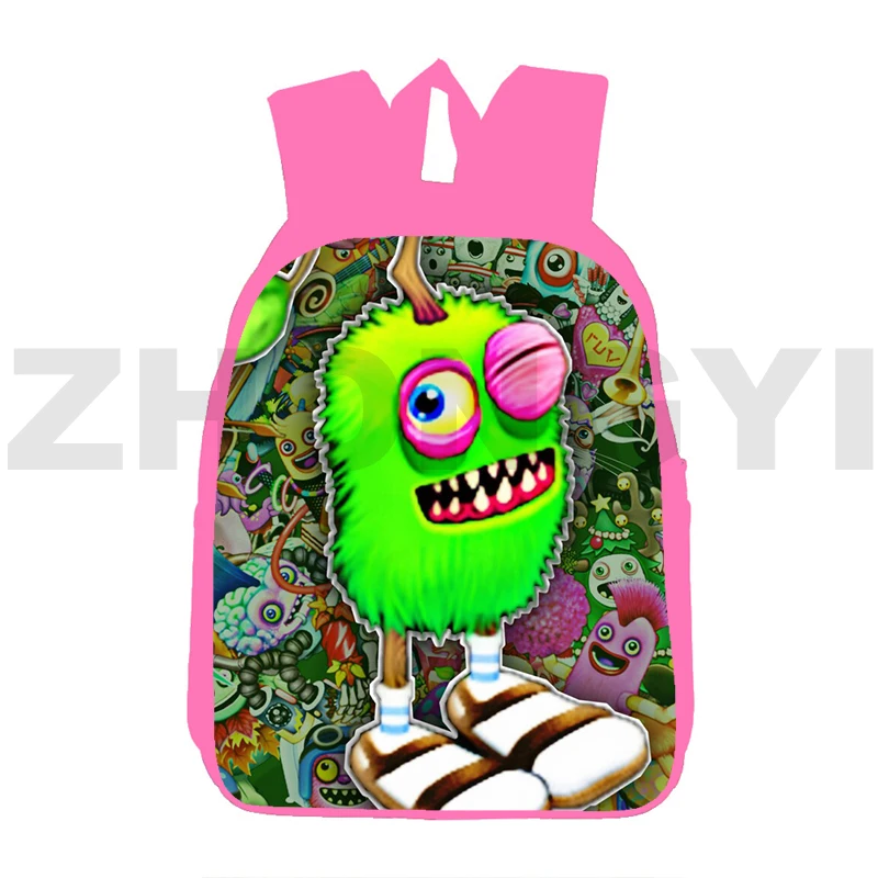 

Teens Girls My Singing Monsters 3D Cute Backpack 12/16 Inch Cartoon Rucksack Kindergarten Canvas Travel Bags for Women Schoolbag