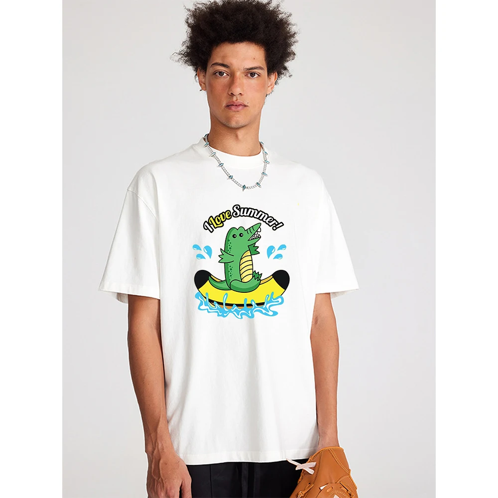 

Men's Summer Loose Fit 100 Cotton OK Printed T-shirt Tops