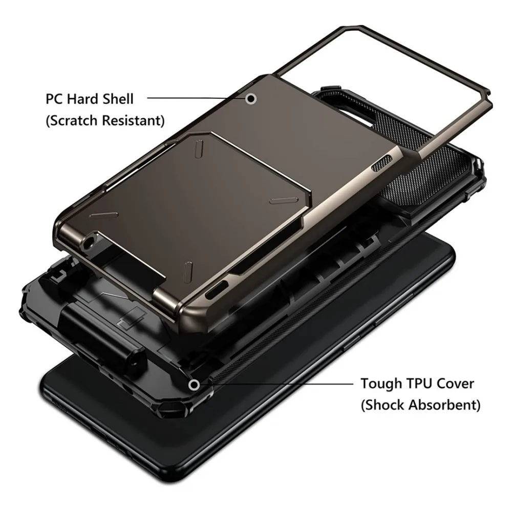 Premium Wallet Flip Case with 5-Card Slot and Hidden Cover