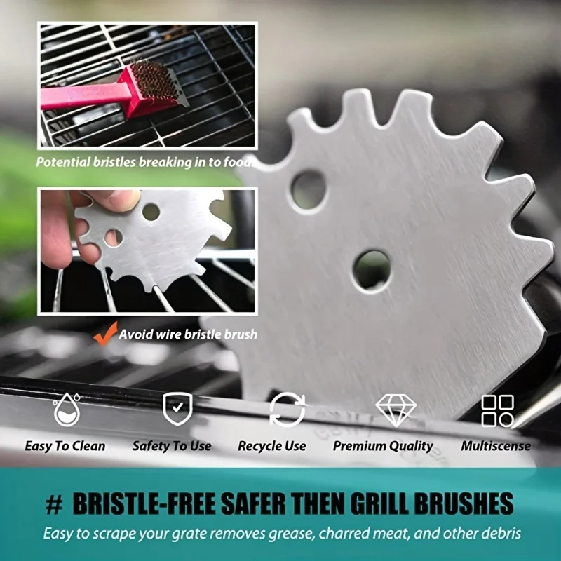 1pc BBQ Grill Scraper: The Perfect Stocking Stuffer for Griddle Cleaning & Camping Accessories-Dishwasher Safe & Bristle-Free!