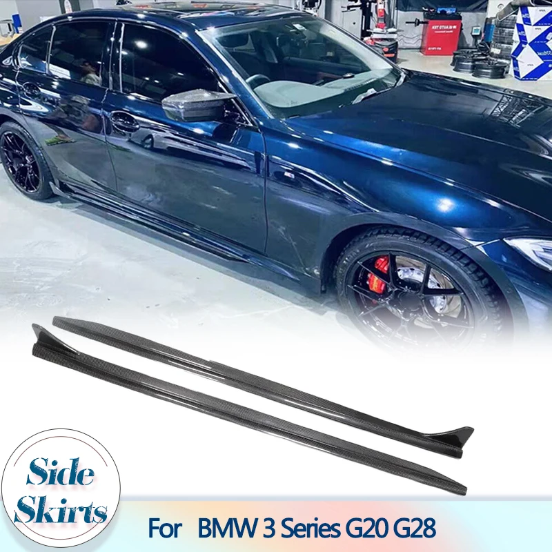 

Car Side Skirts Apron Extensions For BMW 3 Series G20 G28 2020-2023 M Sport Carbon Fiber Side Skirts Lip Splitters Trim Guards
