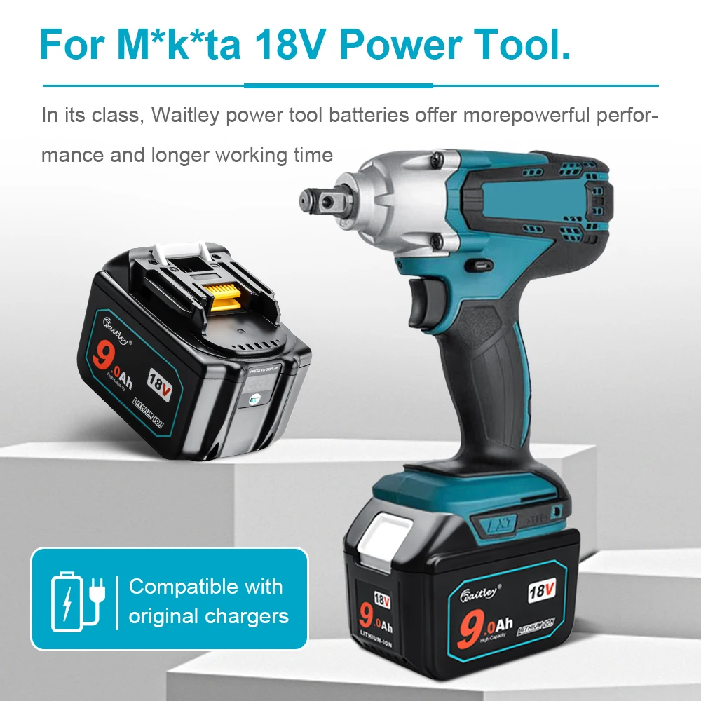 18V 9.0Ah Battery for Makita Power Tool BL1830-BL1860 1890 9000mAh Lithium-Ion Replacement 9A