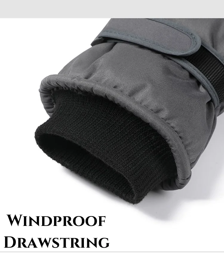 Ski Gloves Warm Cold Winter Thickened Padded Men Women Outdoor Windproof Splashproof Cycling Bicycle Anti-slip Touch Screen 4