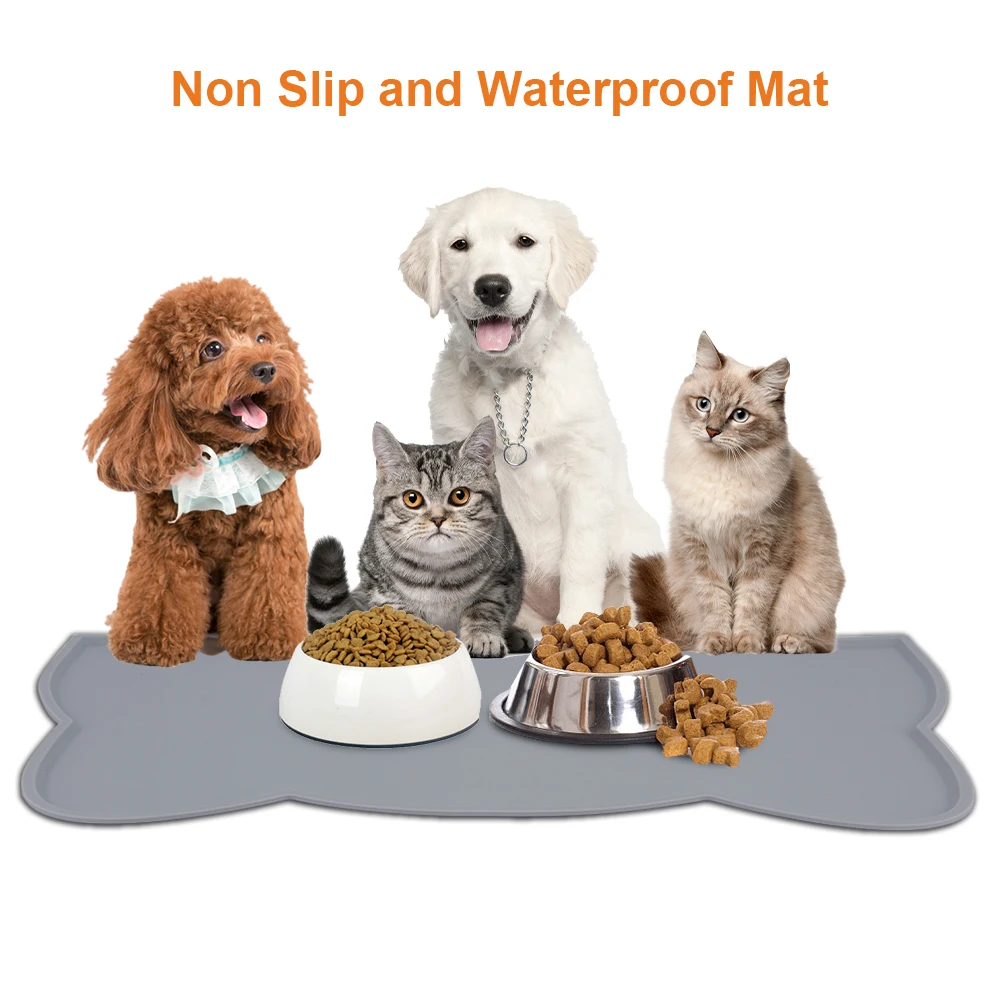 Cat Food Mat, Fish Cute Bowl Dish New Pet Feeding Water Eating Portable  Placemat Waterproof Lover Gift