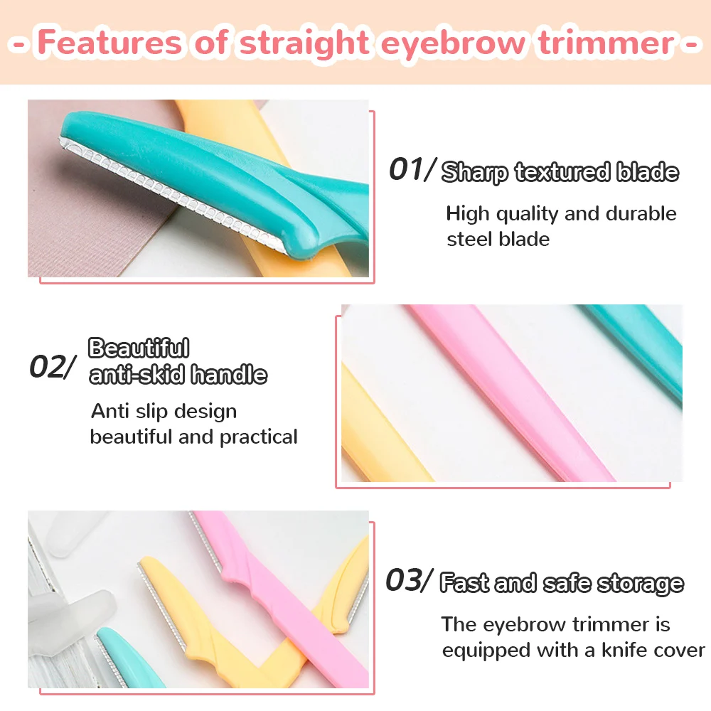 Eyebrow Shaving Knife Eyebrow Scissors with Comb Stainless Steel Plastic Razor Facial Hair Removal Razor Make-up Tool eyebrow trimmer set,eyebrow trimmer,eyebrow razor set,eyebrow razor,facial hair remover,eyebrow scissors,stainless steel scissors,hair remover,facial dissection scissors