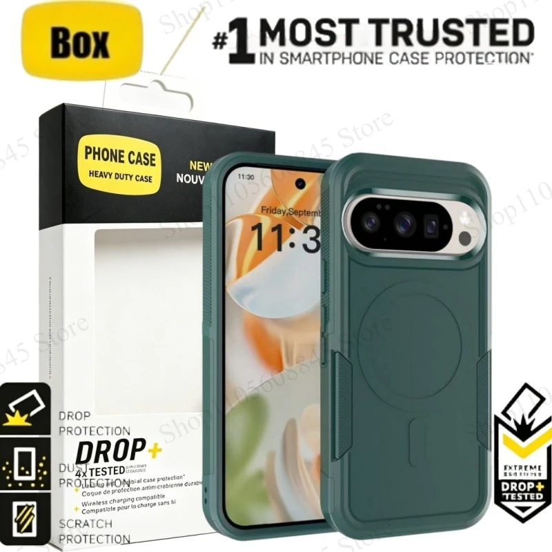Rugged Shockproof Magnetic Case - Dual-Layer with Wireless Charging Compatibility
