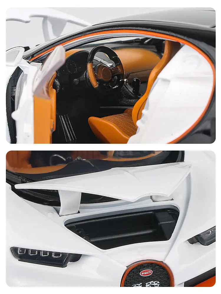 JKM 1:32 Bugatti Chiron Supercar Diecasts & Toy Vehicles Metal Car Model Shock absorber Sound Light Collection Car Toys Gift 2
