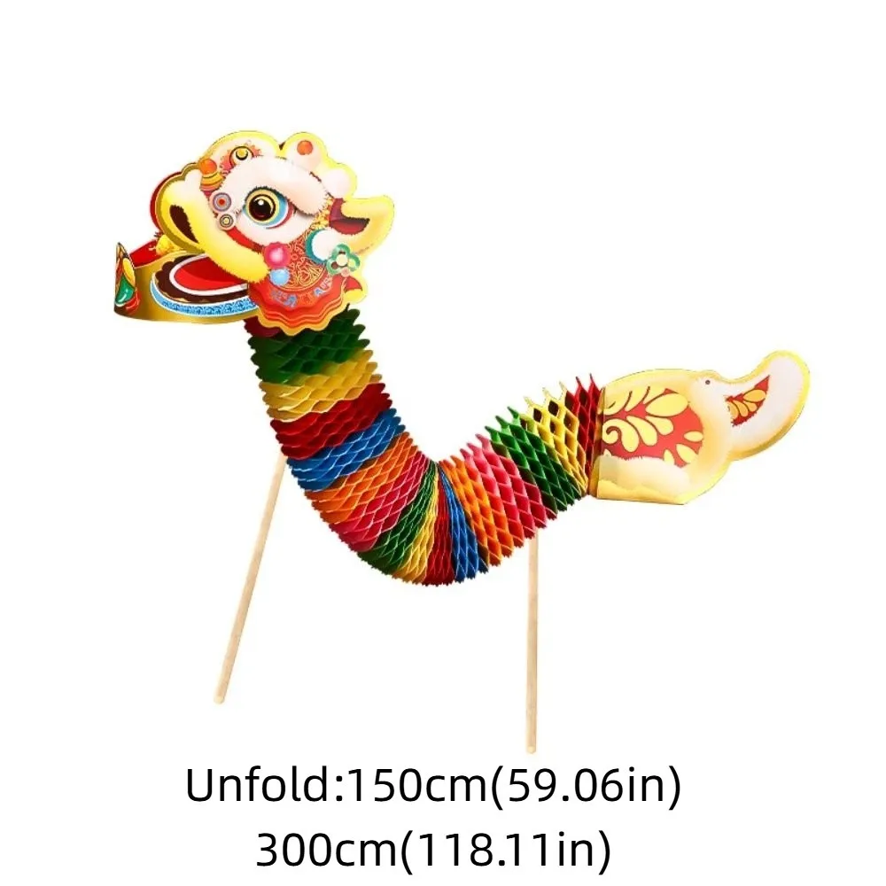 Chinese Style Paper Dance Dragon Handmade Handicrafts Chinese Handheld Dragon Paper Dragon Spring 3D Decoration