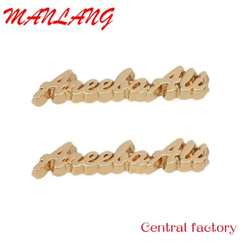 Custom  Zinc alloy 3D letter logo tags custom metal label plate for shoe