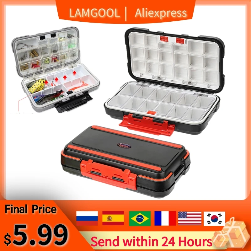 Fishing Tackle Box Double Sided Opening Closing Bait Box