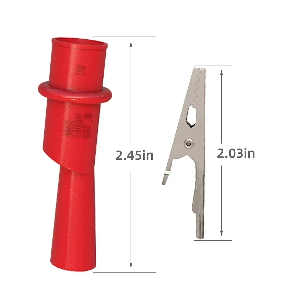 Multimeter Test Probes 2/4pcs For 2mm Electrical Connect Push On Clip Insulated Crocodile Clamp Automobile Circuit Detection