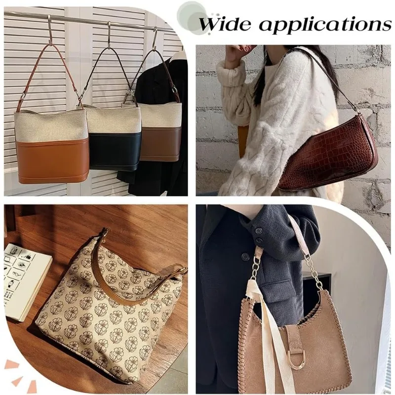 Brown Genuine Leather Handle Purses Strap 50cm(20 Inch) Purse