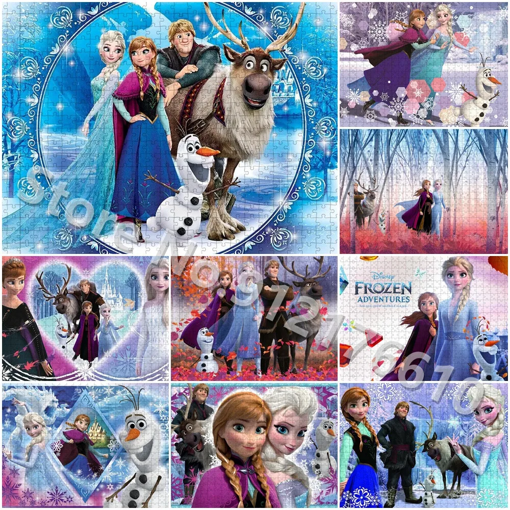 Disney Anime Frozen Puzzle 300/500 Pieces Paper Jigsaw Diy Large Size ...