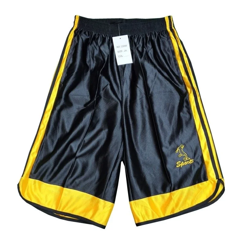 Calções de basquete masculino bordado bolsos lustrosos,