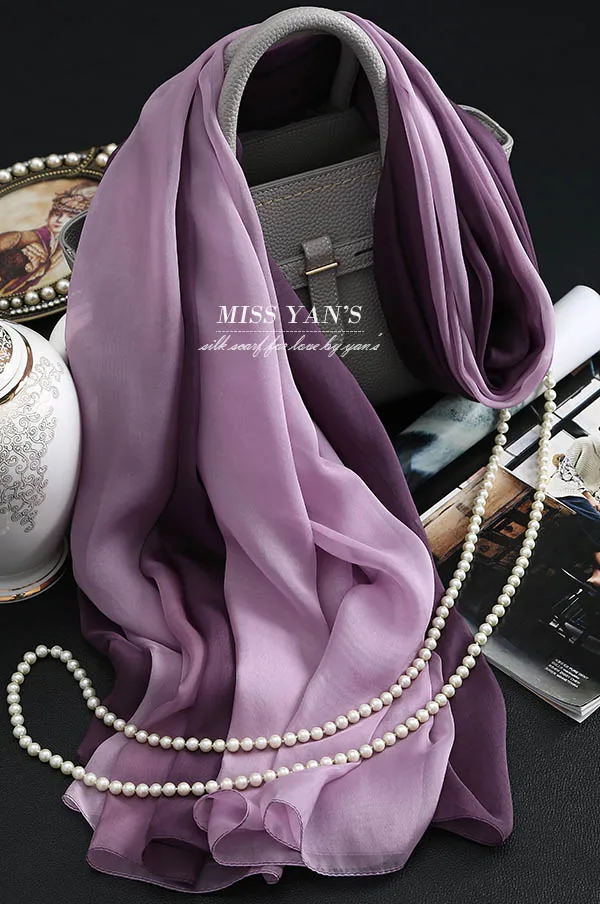 Fimtairah silk scarf gradient Women Foulard Femme female Hangzhou silk scarf shawl long spring autumn winter