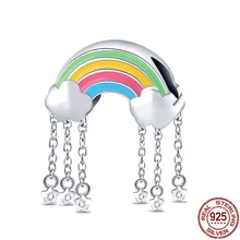 

Fits Original Pandora Bracelet Hot Sale 925 Sterling Silver Rainbow Cloud Charms Fits Pandora Bracelet Woman Fashion Fine Gift