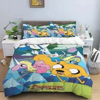 Cartoon Adventure Time Finn N Jake Bedding Set Duvet Cover Bed Set Quilt Cover Pillowcase Comforter king Queen Size Boys Adult 1