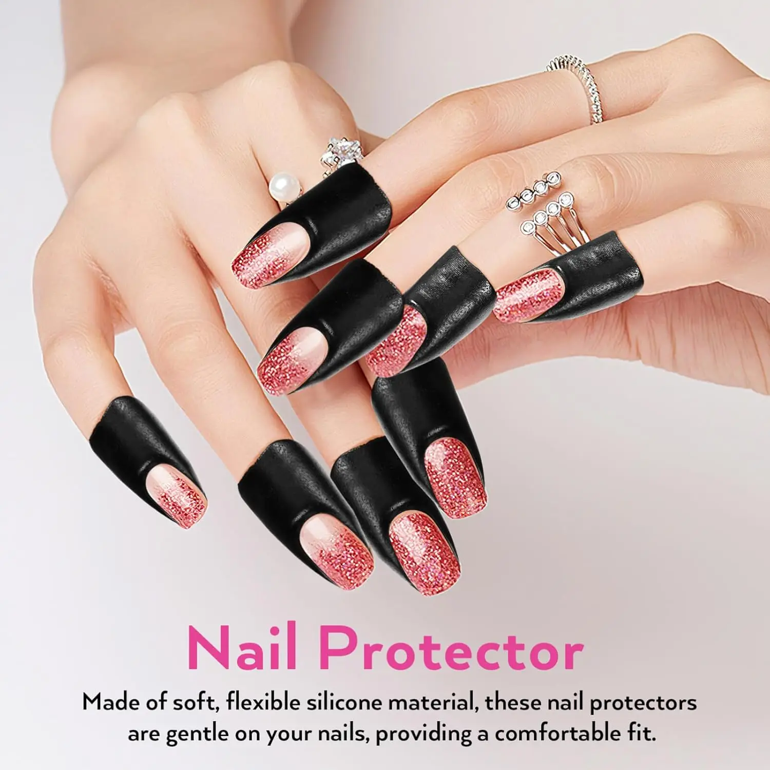 U-Shaped Nail Protector Stickers Disposable Nail Polish Anti-Overflow Stickers 50pcs For Gel Polish Fingers