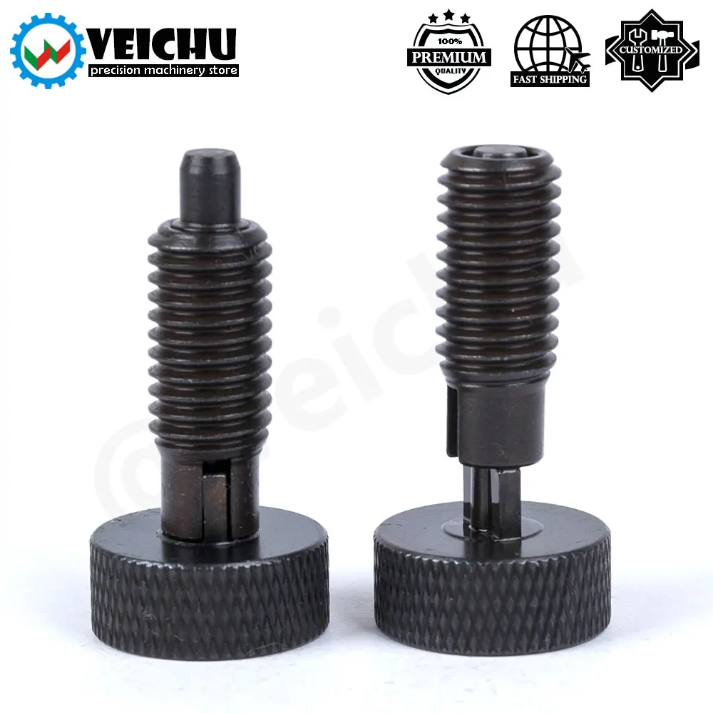 Stainless Steel Knurled Plungers VCN230 Stainless Steel Knurled Knob Plungers Spring Plunger Self-locking Screw Bolts With Nuts